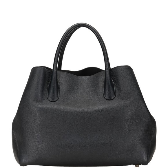 Dior Charm Open Bar Handbag Tote Bag Black Leather - Picture 3 of 10